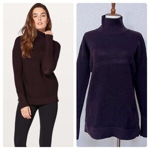 Lululemon Warm & Restore black cherry maroon warm & restore turtleneck sweater 🍒
